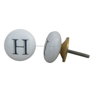 Handmade Bulk High Quality White Ceramic H Alphabet Drawer Knobs Dresser Cabinet Pulls Kitchen Cupboard <b>Door</b> <b>Handles</b> CAZK-08 - Product Image 3