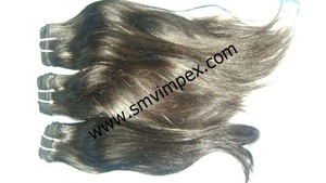 100% máquina de cabello crudo indio sin procesar cabello humano ondulado de calidad de doble trama. Cabello humano ondulado Remy DE LA India - Product Image 3