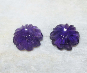 Haute qualité coupe à facettes violet améthyste naturel damier fleur pierre précieuse semi-précieuse pour la fabrication de bijoux pierre précieuse en vrac - Product Image 1