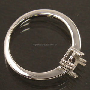 6x8mm nouvelle bague de mariage semi-montée sans pierre griffe réglage en argent Sterling 925 solide ovale coupe unisexe bijoux - Product Image 4