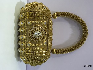 H4114 Handmade Metal Clutch Square Purse Ladies Gold <b>Silver</b> Evening Party Stone Beaded Cross-Body Shoulder Strap Online Shopping - Product Image 4