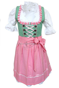Dirndl en soie imprimée rose Design personnalisé Trachten Oktoberfest Dirndl traditionnel bavarois pour femmes (robe traditionnelle) personnaliser - Product Image 2