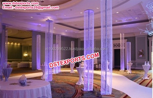 Decoración Moderna para el Pasillo de Boda India, Pilares Cuadrados de Cristal, Pasarela Mandap, con Color y Tamaño Personalizables - Product Image 3