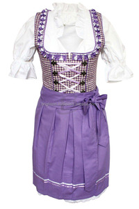 Authentic Bavarian Dirndl <b>Dress</b> Traditional German <b>Oktoberfest</b> Costume with Apron for Women - Product Image 2