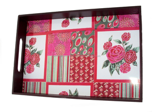 KAMRAN Eco-Friendly Custom Floral Printed MDF Wood Serving Tray <b>Rectangle</b> Sustainable Elegant <b>Coffee</b> Wedding Parties Home Decor - Product Image 3