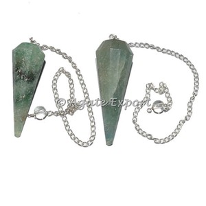 Aventurina verde 12 péndulos facetados Vendedor completo Péndulo facetado Péndulo de cristal curativo facetado - Product Image 1