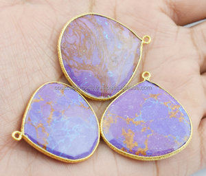 Colgantes en forma de corazón de cobre púrpura, joyería fina personalizada, Charms - Product Image 4