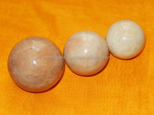 Hermosas bolas de piedra lunar en crema de piedras preciosas | Exportaciones de ágata Prime | India - Product Image 4