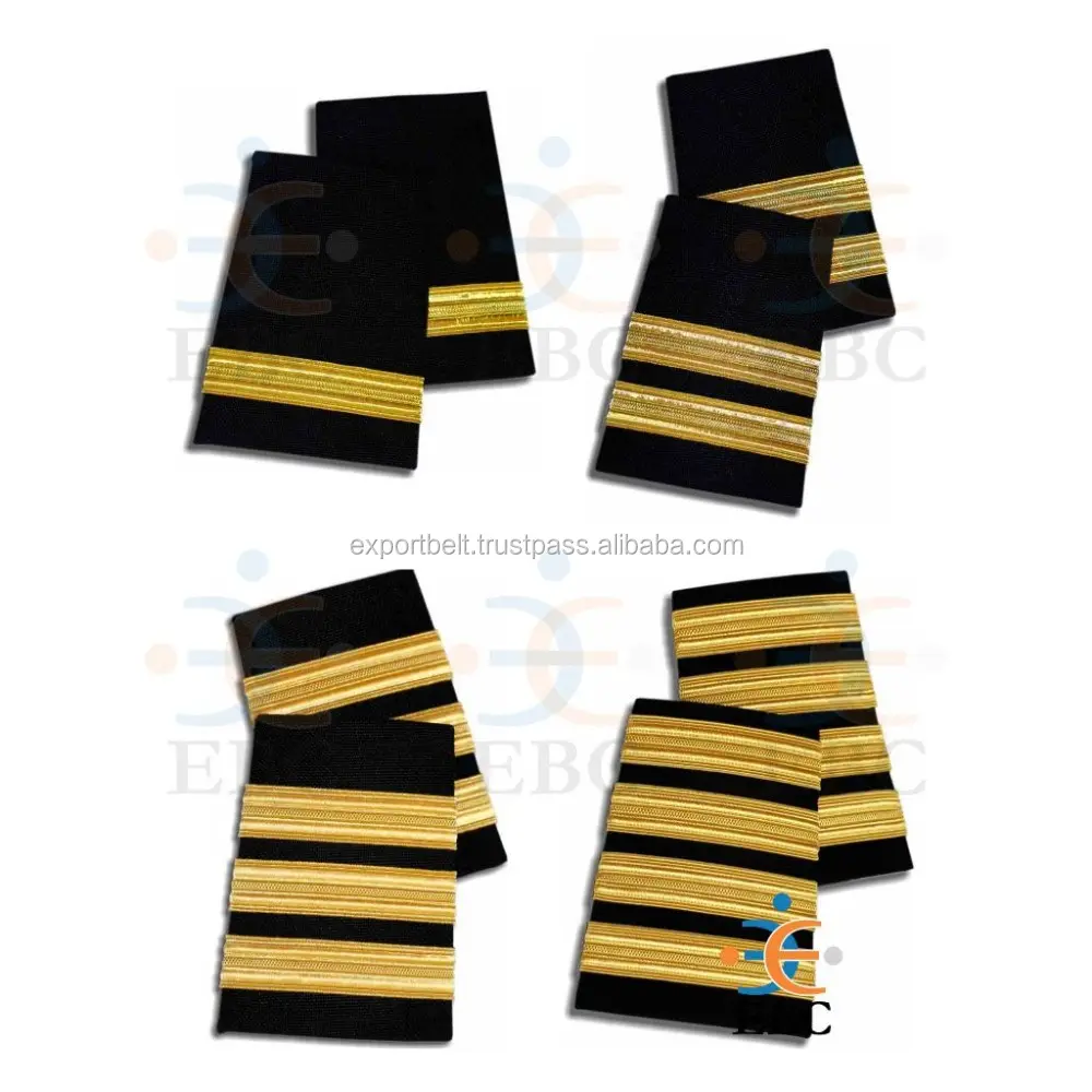 OEM Epauletten Soft Straps Ground Officers Boards Deck Officers 4 3 2 1 Bars Goldst reifen auf schwarzem oder dunkelblauem Stoff