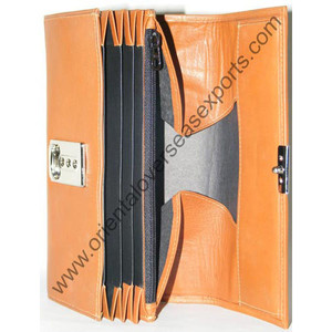 Préposé au serveur sac à main logo personnalisé portefeuille de restaurant en cuir véritable en relief plusieurs fentes pour pièces et billets de banque fermeture verrouillée - Product Image 2