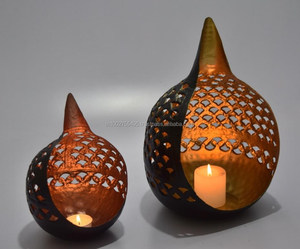 Bougie chauffe-plat en métal élégant fait à la main finition or noir Unique décor à la maison de noël fêtes d'anniversaire bougeoir IHA - Product Image 3