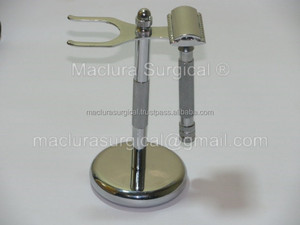 ที่ใส่มีดโกนสำหรับผู้หญิงที่โกนหนวดแบบดั้งเดิมทำจากสแตนเลสชุบโครเมี่ยมพร้อมที่ใส่แปรงโกนหนวดและที่เก็บมีดโกน - Product Image 4