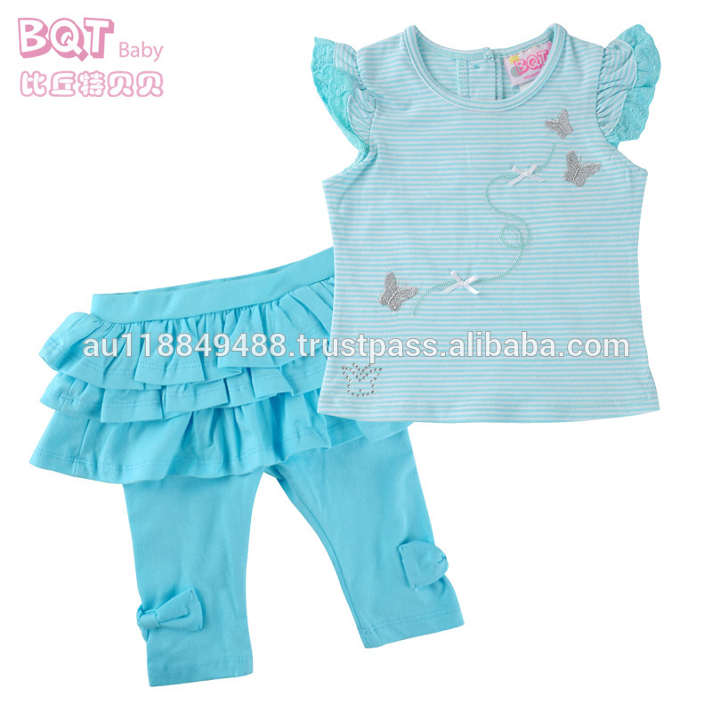 О-образным вырезом бабочка вышитые кристалл приклеены , как синий одежды младенца хлопка баба костюмы