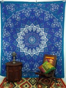 พรมแขวนผนังลายดาวแมนดาลาขนาดใหญ่อินเดียใหม่ - Product Image 2