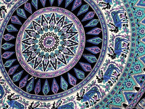 ผ้าขนหนูชายหาดแขวนผนังรูปช้างอินเดียแบบแมนดาลาทรงกลมสำหรับตกแต่งผนังลายพิมพ์ลายฮิปปี้ปิคนิค - Product Image 4