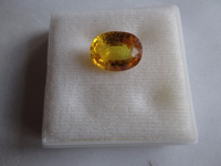 Rubis Jaune Taille Ovale Certifié IGI Pierre Naturelle 10-15mm 12.15CTS Vente en Gros Fait Main en Vrac pour la Fabrication de Bijoux (Cirage/Huilage)
