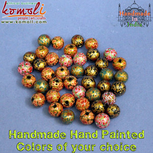 Pulsera de cuentas de madera pintada a mano, joyería - Product Image 3