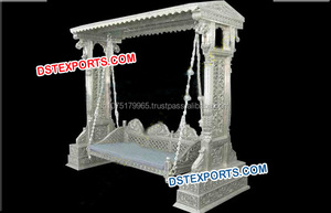 White Metal Carved Wedding <b>Swing</b> Handicraft Silver Metal Wedding <b>Swing</b> Manufacturer and Exporter - Product Image 3