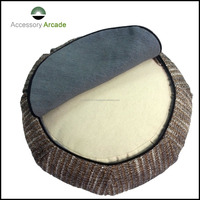 Coussins Zafu en coton uni brodé de fabrication indienne, amovibles, lavables, taille personnalisable, pour yoga et méditation