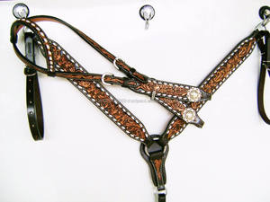 Cabezal occidental tallado a mano con acabado antiguo y productos de caballo de coraza - Product Image 4