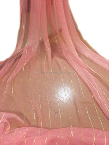 Chiffon <b>Scarf</b> With Distant Simple Gold Lurex Lines - Product Image 2