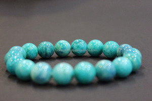 Amazonita-pulsera elástica de cuentas Naturales, Piedras de cristal curativas, 10 mm - Product Image 6