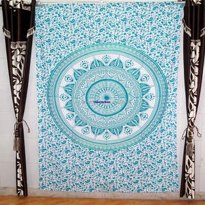 Exclusivo Ombre Green Queen Beach Manta Estilo Hippie indio Impreso Mandala Tapiz Colgante de pared Arte étnico Aubusson - Product Image 1