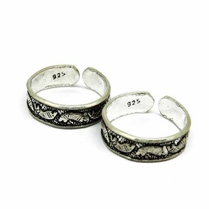 Shri Ashapura Jewels Bagues d'orteil pour femmes en argent sterling 925, style bohème chrétien, avec fleur sculptée, ouvertes, pour la plage - Product Image 2