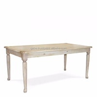 Ensemble de table à manger de style campagnard avec chaises à dossier haut en rotin tressé, 4 chaises et 2 chaises avec accoudoirs