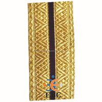 Vente en gros de dentelle jacquard écologique en fil d'or avec feuilles de chêne argentées/dorées, passementerie, tresse décorative pour vêtements et robes