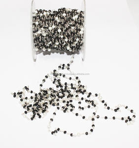 สีดำนิลมุกลูกปัดลวดห่อโซ่ - Product Image 2