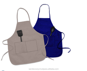 Customizable <b>Aprons</b> Black Knee Length Kitchen <b>Apron</b> Wholesale in India - Product Image 2
