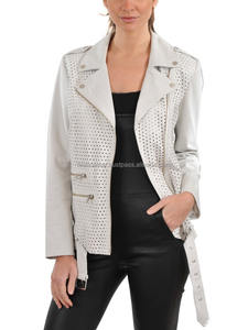 Veste en cuir blanc de qualité supérieure pour femme Vêtements d'hiver élégants, chauds, élégants et durables pour les amateurs de mode - Product Image 2