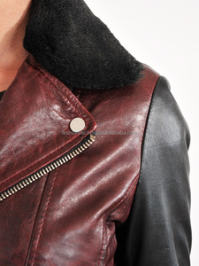 Elegante chaqueta de motorista de cuero negro y marrón para mujer, abrigo de moda de motocicleta ajustado, ropa de abrigo moderna de calidad Premium - Product Image 4