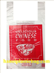 Chinese food t-shirt handles shopping bag - Eco Plastic Made in Viet Nam - Product Image 2