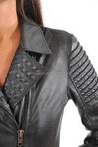 Fashion Genuine Leather Bomber Jacket <b>Button</b> Stand Winter Stylish Outerwear for Men Women Casual Trendy Quilted Breathable - Product Image 5