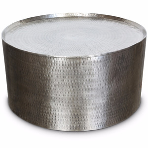 Mesa de aluminio, mesa redonda, mesa de centro de METAL martillado - Product Image 1