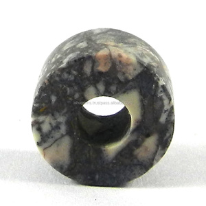 Cuentas de GEMA con agujero grande, 14x8x5mm, cuentas de neumático liso, cuentas de porcelana de jaspe, cuentas europeas para pulsera, IG0186 - Product Image 2