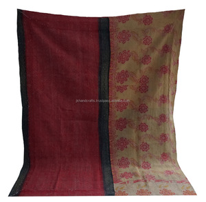 Couette de course Vintage en coton, Patchwork, style Sari, couverture faite à la main, nouveauté - Product Image 4