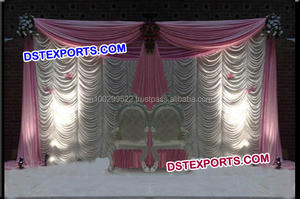 งานแต่งงานเวทีเงินสีชมพูฉากหลังเวทีฉากหลังงานแต่งงานฉากหลัง - Product Image 2