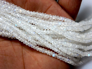 Perles Rondelle à facettes en pierre de lune arc-en-ciel de grade AAA 3mm 14 pouces - Product Image 3