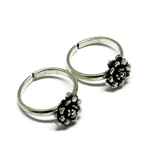 Amazing Flower Oxidized Plain <b>Silver</b> 925 <b>Sterling</b> <b>Silver</b> Wholesale <b>Toe</b> <b>Rings</b> Handmade <b>Silver</b> Jewelry Shri Ashapura Jewels - Product Image 4