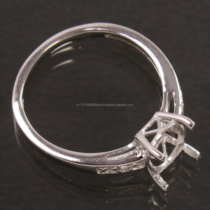 Engagement CZ Semi Mount Setting <b>Ring</b> All Sizes 925 Sterling <b>Silver</b> 7x9 mm Oval Shape Stone Not Settled - Product Image 6