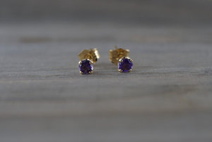 Bijoux indiens, boucles d'oreilles clous vintage en argent et améthyste, plaqué or/IR/argent/or OX, cadeau de fête, certifié par un tiers, Coszcalt - Product Image 5