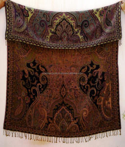 Belle couverture de styliste en laine bouillie de couleur Vintage, couvertures florales tissées à la main pour décor de plage et femmes - Product Image 2