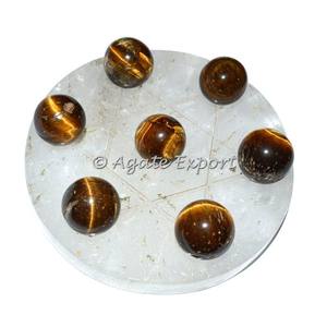 ลูกบอลเจ็ดตาเสือบนดาว David crytal QUARTZ ฐานและกึ่งมีค่าส่งออกหิน - Product Image 1