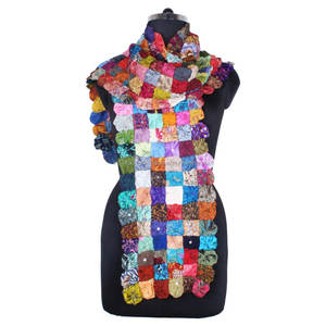 Bufanda de Estilo Vintage hecha a mano para niñas, bufanda SC0801 con forma de flor para trabajo a la moda - Product Image 1