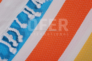 ผ้าขนหนูตุรกีทำมือเซเลอรอน,Pestemal Fouta Peshtemal ผ้าห่มผ้าขนหนู Hammam-หลากสี #1 TTSP-0001สีรุ้ง - Product Image 5