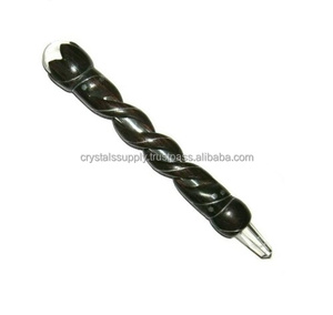 Baguette de guérison en bois de rose avec sphère de Quartz transparente, accessoire de soin à cristaux, vente en gros, offre spéciale - Product Image 1