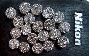 อัญมณีหลวมดรูซี่แบนสีเงินขนาด11มม. ขายส่ง - Product Image 3